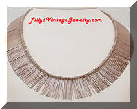 Vintage Silvertone Modernist Fringe Necklace