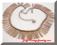 Vintage Silvertone Modernist Fringe Necklace
