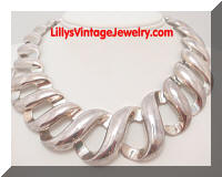 Heavy Silver tone S Links Collar Necklace