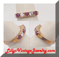 Purple Clear Rhinestones 12K HGE Band Ring