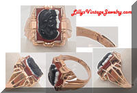 LR 1/30 14 KPGP Double Roman Soldier Cameo Dinner Ring
