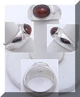 Uni-sex Liz Claiborne Tiger Eye Silver tone Ring