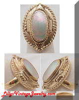 Whiting Davis Abalone Vintage Cocktail Ring