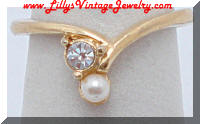 Classy Rhinestone faux Pearl Dinner Ring