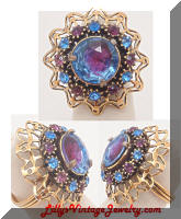 Vintage Bi-color purple blue cocktail ring