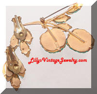 Vintage AUSTRIA Frosted Glass Fruit Brooch Leaf Earrings Set