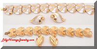 Vintage JUDY LEE Brushed Silver tone Golden Bracelet Earrings Set