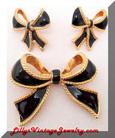 Kenneth J LANE for Avon Black Bows Enhancer Earrings Set