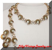 Kramer golden inserts necklace bracelet earrings set