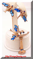 Vintage Figurals Birds with Bath Brooch Earrings Set