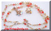 Vintage Amber Yellow Orange AB Crystals Beads Necklace Earrings Set
