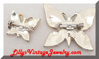 Vintage Enamel Butterfly Brooch and Scatter Pin Set