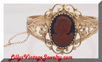 Whiting & Davis Golden Cameo Bracelet