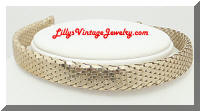  WHITING & DAVIS Gold tone Mesh Choker Necklace