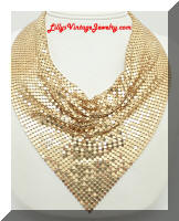 Fabulous WHITING and DAVIS Gold tone Mesh Scarf Necklace